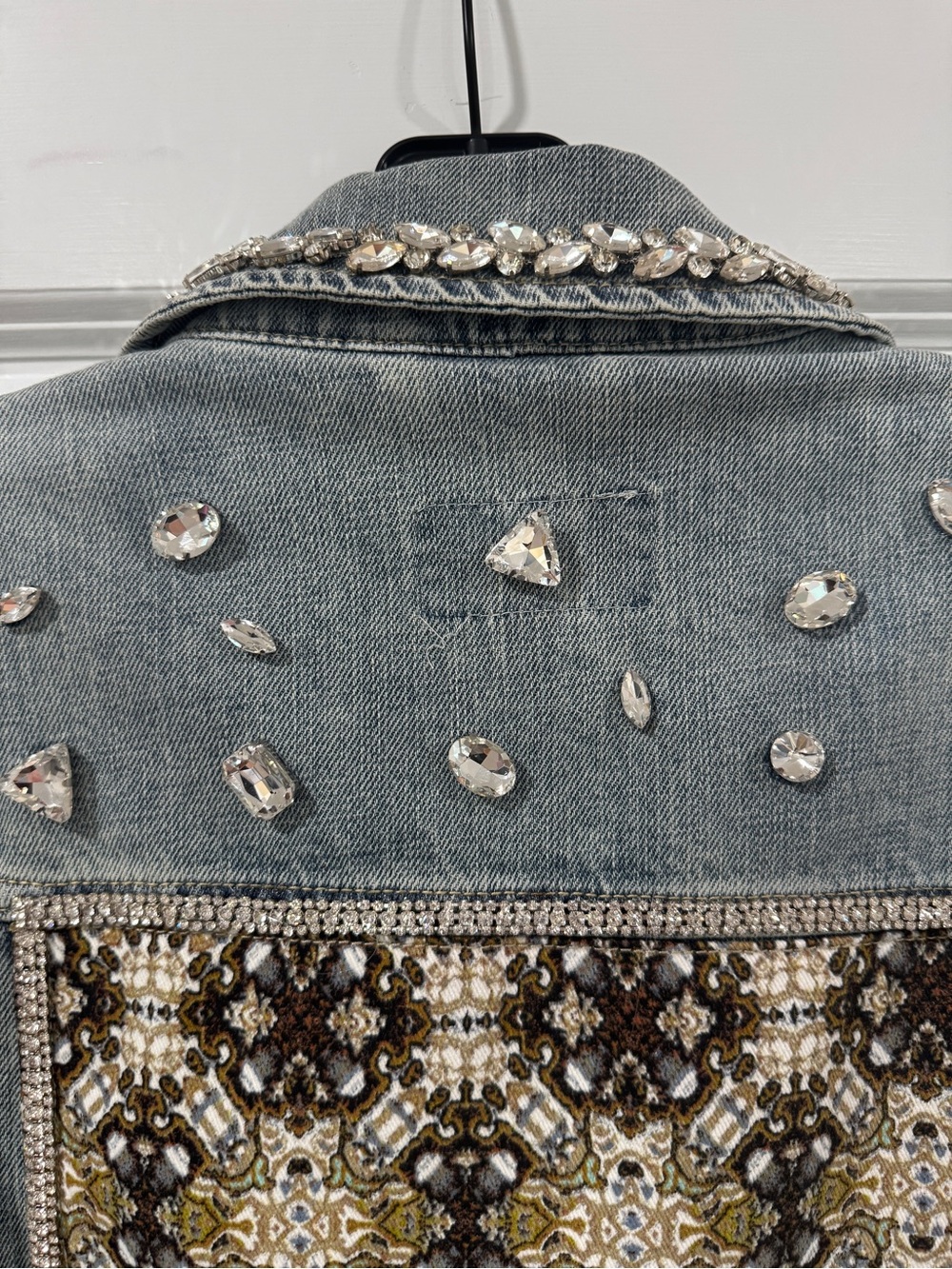 Sun + Stone Gray Embellished Denim Jean Jacket - Picture 6 of 7